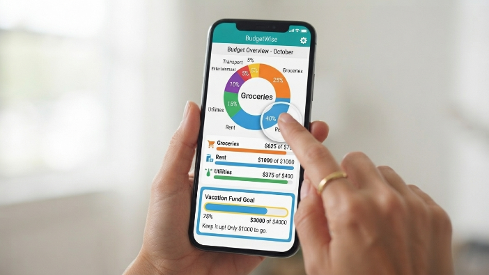 Close-up of a savings goal tracker inside one of the best budgeting apps