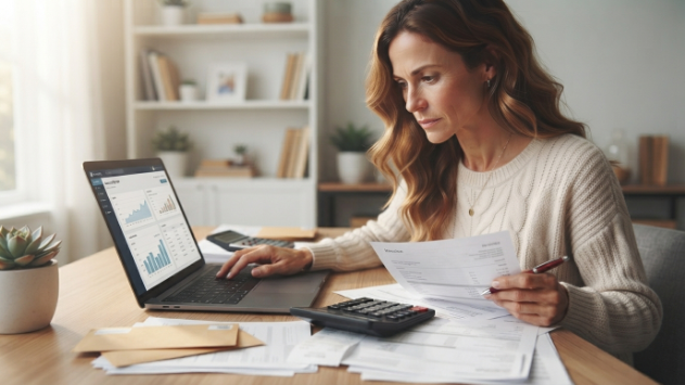 Small business owner calculating net worth using a net worth calculator