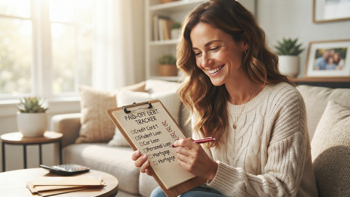 Tracking debt payoff progress while learning how to stop living paycheck to paycheck